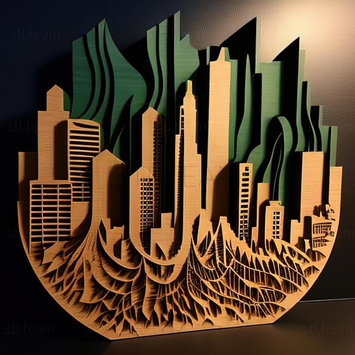 3D model st city skyline (STL)
